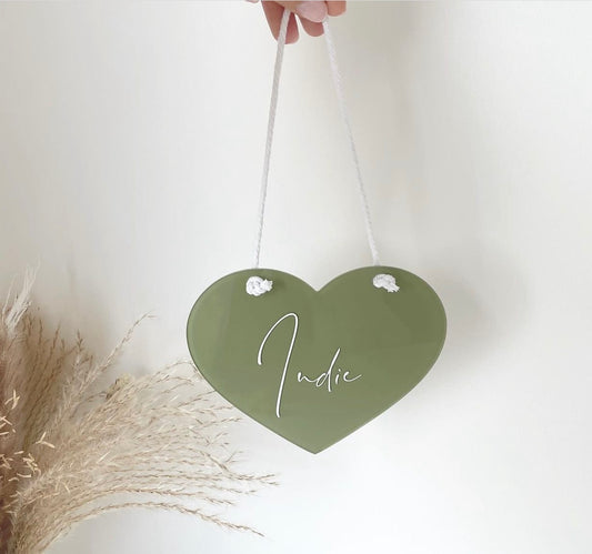 Rope heart baby name sign